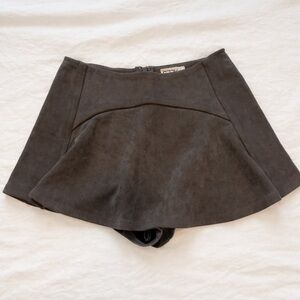 Suede Skort small women’s Gray brown Faux Suede Skort Mini classic